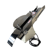 Commercial bread slicer machine, with adjustable settings for cutting bread, mounted on a table or counter, bun slicer, manual bun slicer, hamburger bun slicer, machine that slices hamburger buns