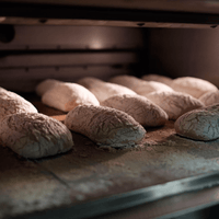 bread baking in carlyle commercial deck oven. This image is copyrighted. 