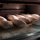 bread baking in carlyle commercial deck oven. This image is copyrighted. 