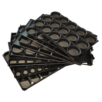 Teflon coated pie trays, black metal pie trays, non-stick pie trays, self cutting pie tins, pie making equipment, trays for pies, bakery trays clayton