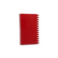 cake decorating scraper, comb scraper for cakes, buttercream scraper, ganache scraper, red plastic bakery scraper, bakery equipment clayton, scraper that creates texture, texture scraper for cakes, plastic scraper with teeth, scraper that looks like a comb, icing comb scraper,  icing comb, plastic red comb scraper, cake comb scraper, cake decorating comb, buttercream comb scraper, stripe cake comb, cake scraper comb, comb cake scraper, red comb cake scraper