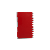 cake decorating scraper, comb scraper for cakes, buttercream scraper, ganache scraper, red plastic bakery scraper, bakery equipment clayton, scraper that creates texture, texture scraper for cakes, plastic scraper with teeth, scraper that looks like a comb, icing comb scraper,  icing comb, plastic red comb scraper, cake comb scraper, cake decorating comb, buttercream comb scraper, stripe cake comb, cake scraper comb, comb cake scraper, red comb cake scraper