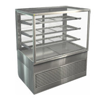 Display fridge for cafe, display cabinets for cafe, food display cabinet for restaurant, food display case, cossiga food display, cossiga refrigeration cases, carlyle fridges, carlyle bakery and hospitality display case, stainless steel food display fridge, wide display ridge for cafe