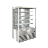 Stainless steel and glass display fridge, Commercial refrigerator, commercial fridge, cossiga open fridge, display fridge, grab and go fridge, customer facing fridge, tower fridge, cossiga tower, open drinks fridge, open snacks fridge, convenience fridge, retail fridge, cafe fridge, bakery fridge
