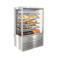 Commercial refrigerator with food items, cossiga open fridge, display fridge, grab and go fridge, customer facing fridge, tower fridge, cossiga tower, open drinks fridge, open snacks fridge, convenience fridge, retail fridge, cafe fridge, bakery fridge