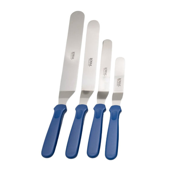 Straight spatula, cranked spatula, kitchen spatula, cake spatula, offset spatula, metal spatula, loyal spatula, bakery spatula, nisbets spatula, baking spatula, stainless steel, icing spatula, carlyle engineering