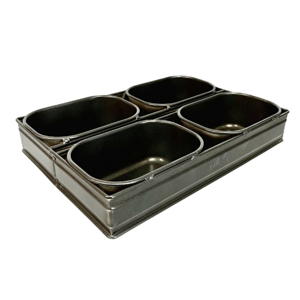 Bread tins australia, bread pans australia, small loaf pans melbourne, farmhouse bread, farmhouse bread pans, set of 4 bread tins, teflon coated bread pans, bakery bread tins, bakery equipment australia, bakery equipment clayton, bakery equipment melbourne, bakery equipment qld, bakery equipment gold coast, bread tins in australia, where to buy bread tins in australia, bread pans made in australia 