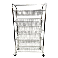 BRS, Bread display rack, stainless steel display rack, wire basket display rack, basket display rack for bakery, bakery bread display, storage for bread display, storage for bread bakery, bakery shop equipment melbourne, bakery equipment melbourne, bakery equipment clayton, bakery shop equipment australia, wire shelf for bakery, wire shelf for deli, deli shelving, shelving on wheels for bakery 