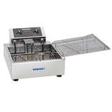 Roband deep fryer with open lid on a white background, commercial hospitality equipment australia, donut fryer for sale, doughnut fryer melbourne, donuts fryers australia, roband donut fryer, nisbets donut fryer, restaurant equipment donut fryer, donut equipment agcequipment, electric donut fryer, bench top fryer, donut deep fryer roband