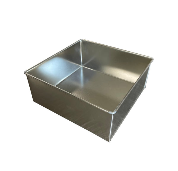 6 x PL416 Plain silver square cake tin with slip lid 165x165x67 (£2.52 Per  Tin) - The Box